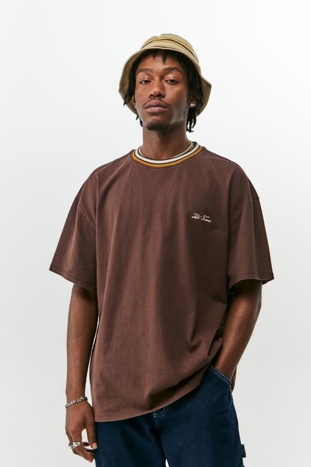iets frans... Brown Tipped Ringer T-Shirt | Urban Outfitters UK