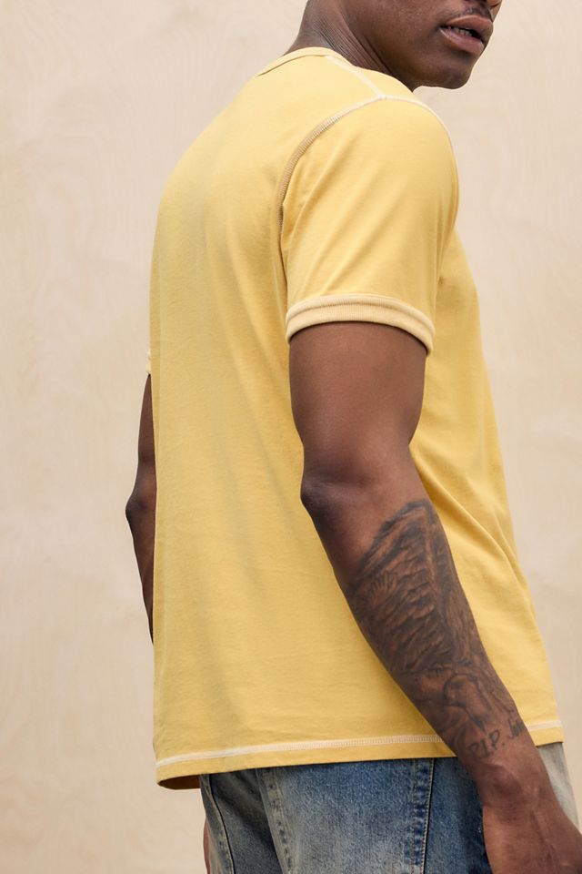 T-shirt Ringer Gialla Semplice UO #3