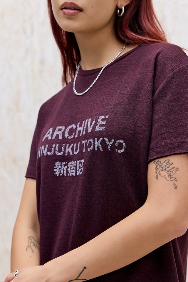 UO Archive Short Sleeve Slub T-Shirt | Urban Outfitters UK