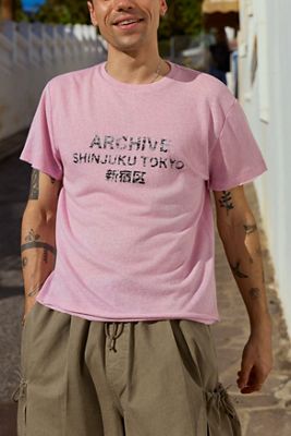 UO Pink Archive Short Sleeve Slub T-Shirt