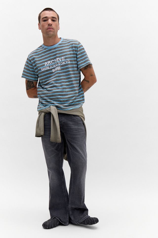 Archivis Archive Stripe Short Sleeve Slub Graphic Tee #1
