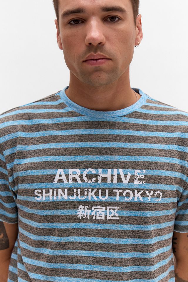 Archivis Archive Stripe Short Sleeve Slub Graphic Tee #2