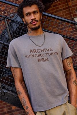 Archivis Archive Kurzarm Slub Grafik-T-Shirt