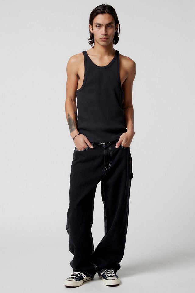 UO Black Slim Ribbed Knit Singlet Vest Top  #2