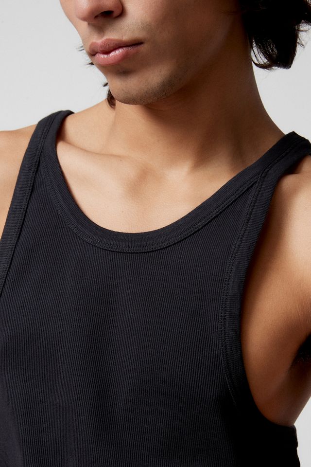 UO Black Slim Ribbed Knit Singlet Vest Top  #3