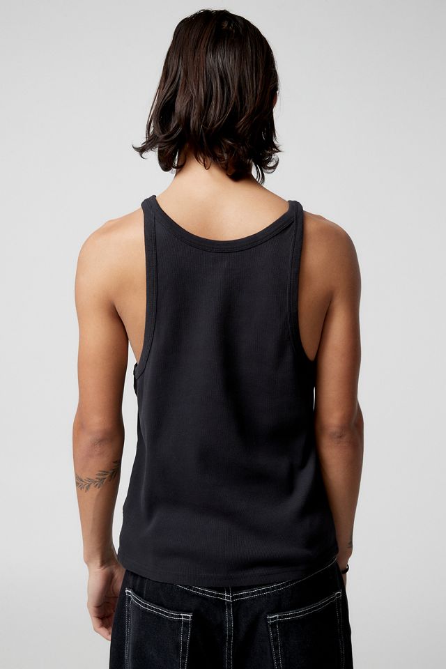 UO Black Slim Ribbed Knit Singlet Vest Top  #4