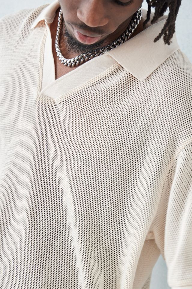 Standard Cloth Cream Angus Mesh Popover Shirt #2