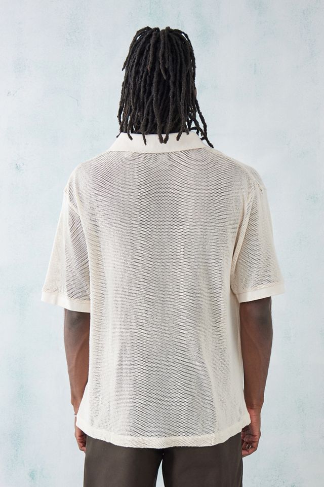 Standard Cloth Cream Angus Mesh Popover Shirt #3