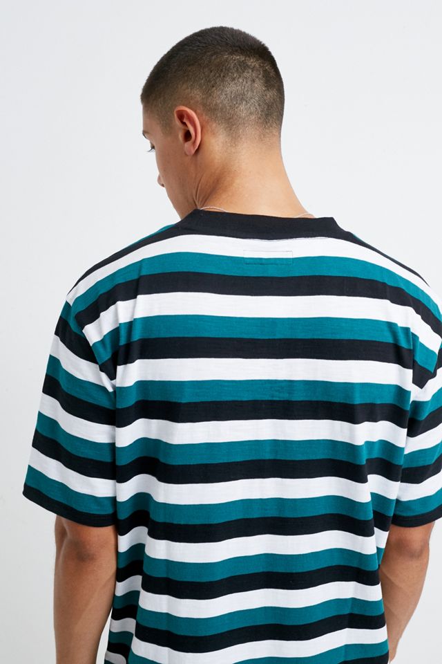 GUESS - T-shirt rayé bleu sarcelle avec logo LA, exclusivité UO #3