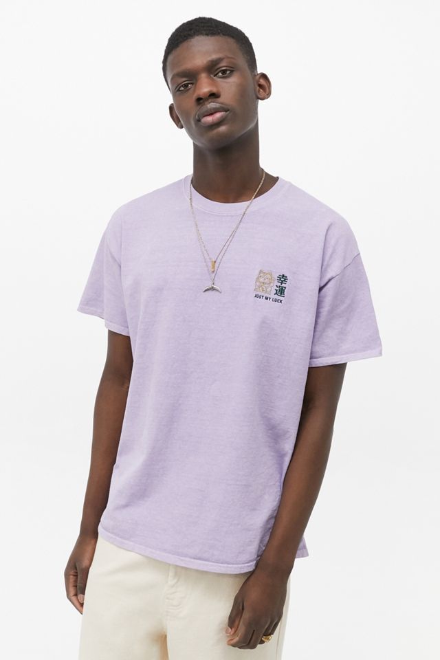 UO - T-shirt brodé Lucky Cat lilas  #1