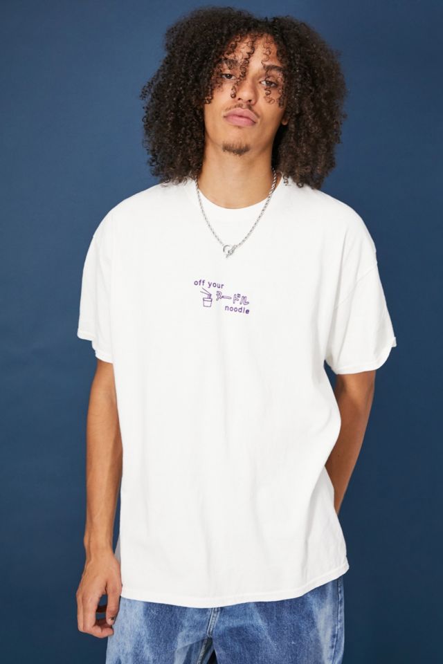 UO Off Your Noodle White T-Shirt | Urban Outfitters UK