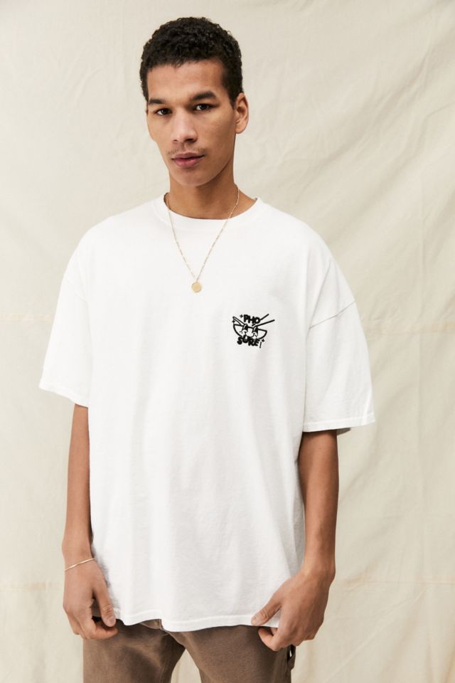 UO White Pho Sure Crew Neck T-Shirt | Urban Outfitters UK