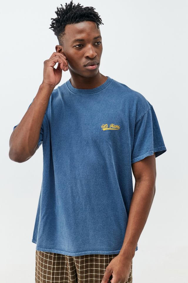 iets frans... Blue Script Embroidered T-Shirt | Urban Outfitters UK