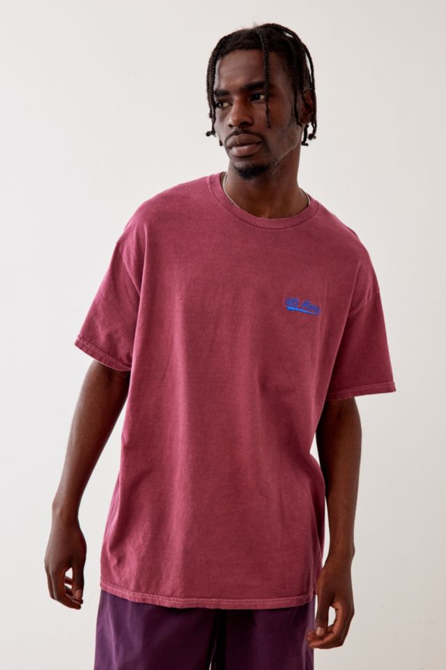 iets frans... Berry Blue Script Embroidered T-Shirt | Urban Outfitters UK