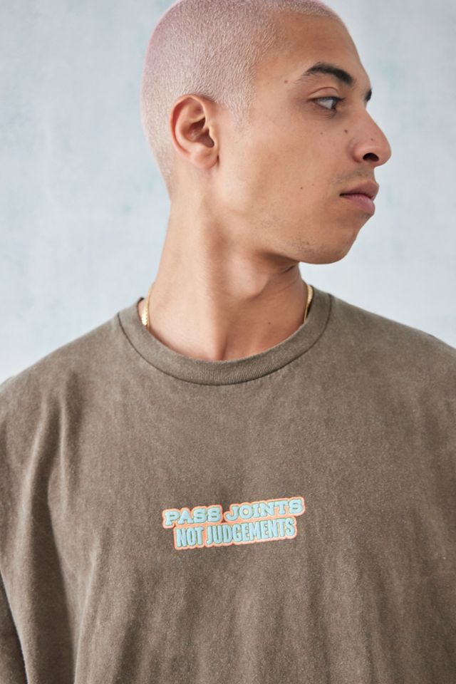UO Washed Brown Pass Joints Not Judgements T-Shirt  #1