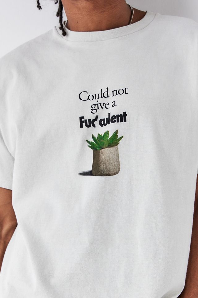 UO – T-Shirt „Give A Fucculent“ in Ecru #1