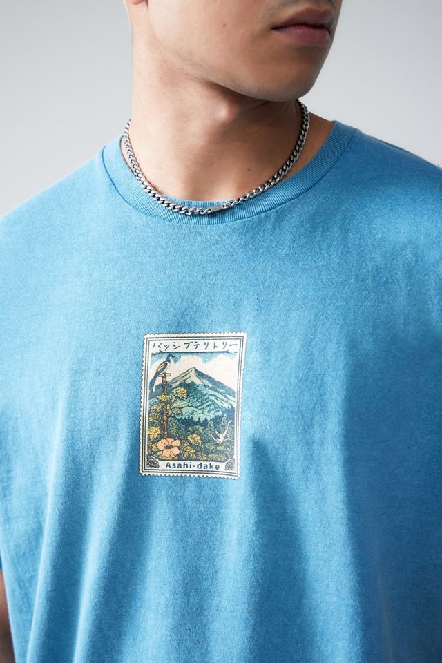 T-shirt UO Bleu Mini Motif Montagne #1