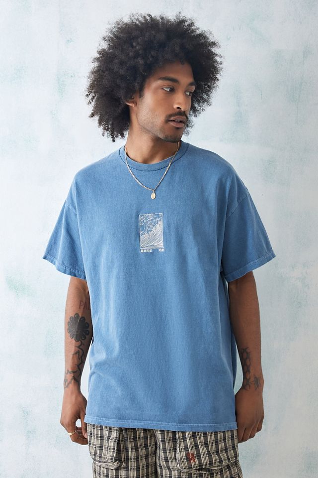 UO - T-shirt à broderie Hokusai bleu  #1