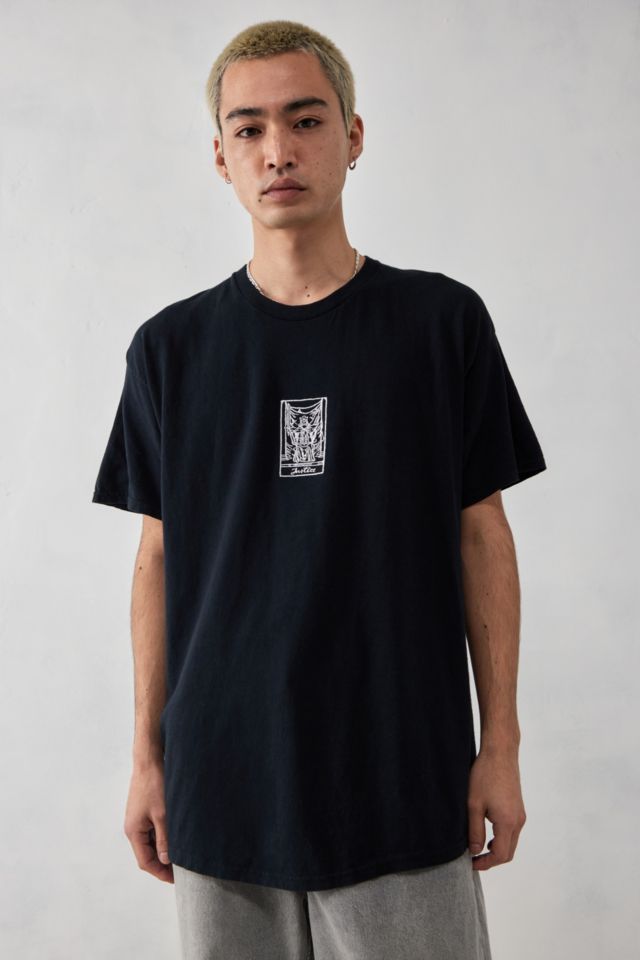 UO Black Justice T-Shirt | Urban Outfitters UK