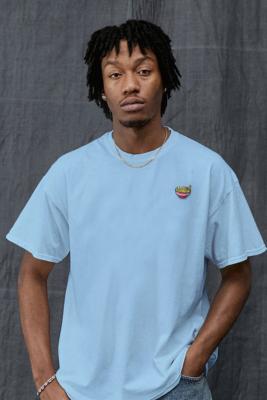 Ramen Embroidered Logo T-Shirt - Blue L at Urban Outfitters