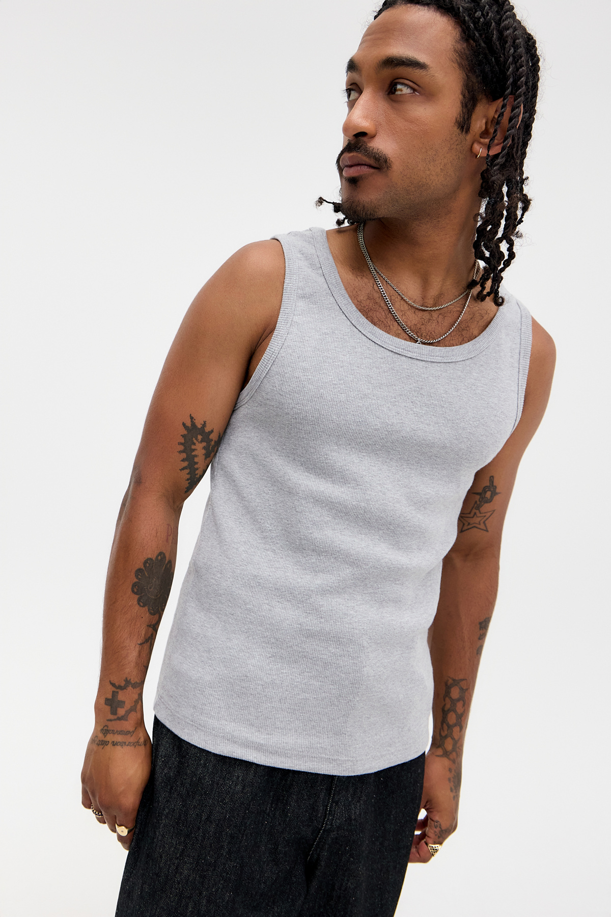 BDG Grey Ribbed Vest