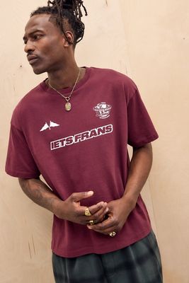 iets frans... Burgundy Football Logo T-Shirt