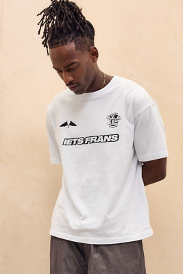 iets frans. White Football Logo T-Shirt - White XS at Urban Outfitters