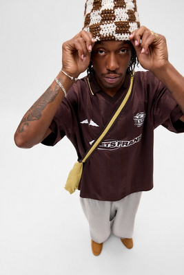 iets frans. Brown Short Sleeve Football T-Shirt - Brown M at Urban Outfitters