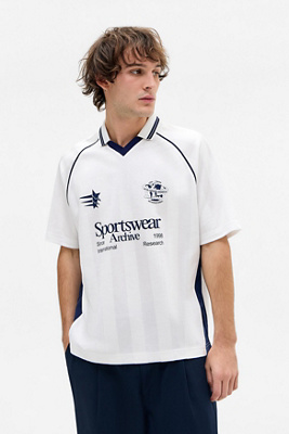 iets frans. White Short Sleeve Football T-Shirt - White M at Urban Outfitters