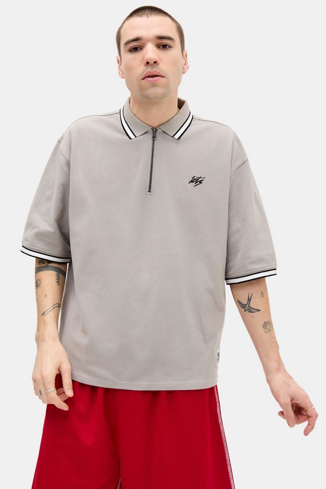 iets frans... Taupe Short Sleeve Polo Shirt #2