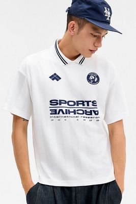 iets frans... Gestreiftes Football-Poloshirt