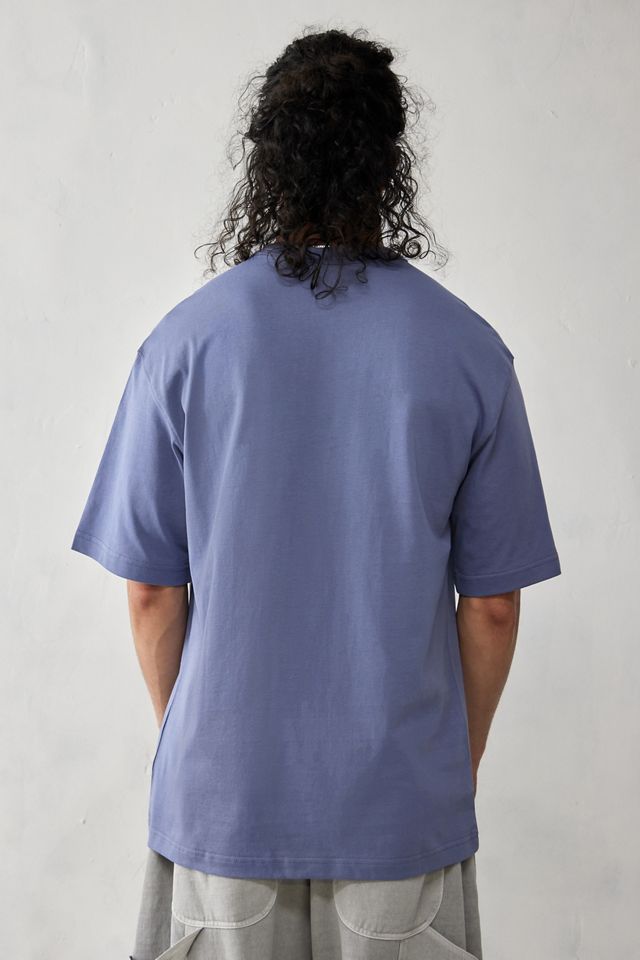 Reebok - T-shirt à grand logo indigo délavé  #3