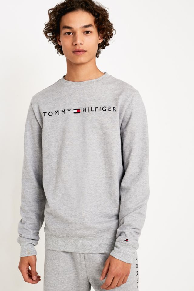 Tommy Hilfiger Grey Crew Neck Sweatshirt | Urban Outfitters UK