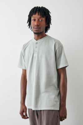 Commodity Stock Recycled Henley Short Sleeve Lounge T-Shirt - Grey M at Urban Outfitters