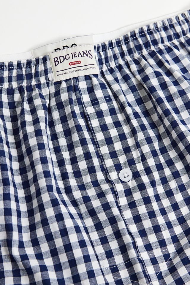 BDG Navy Check Boxer Shorts #1