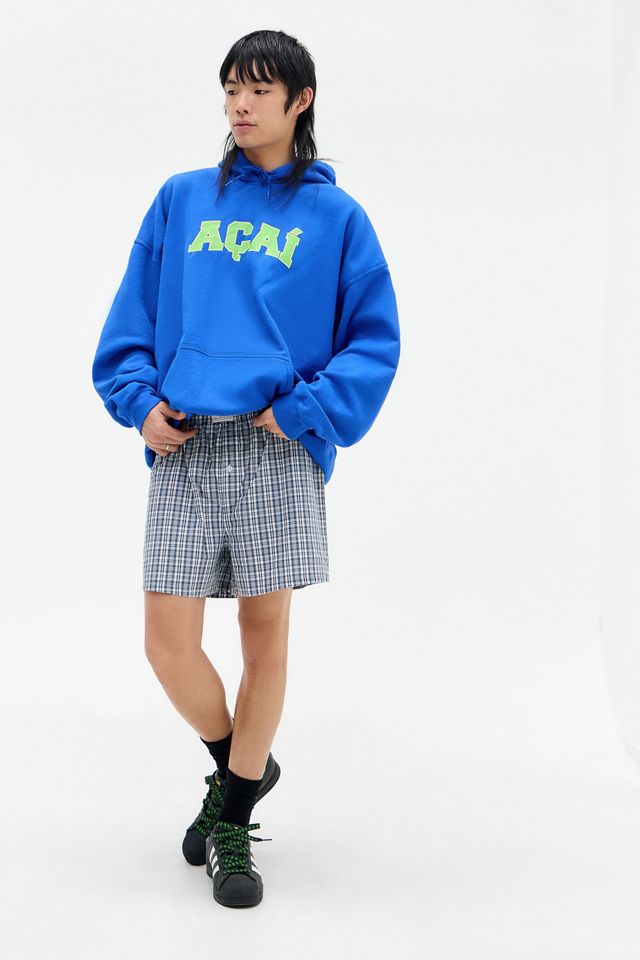 BDG Blue Check Woven Boxer Shorts