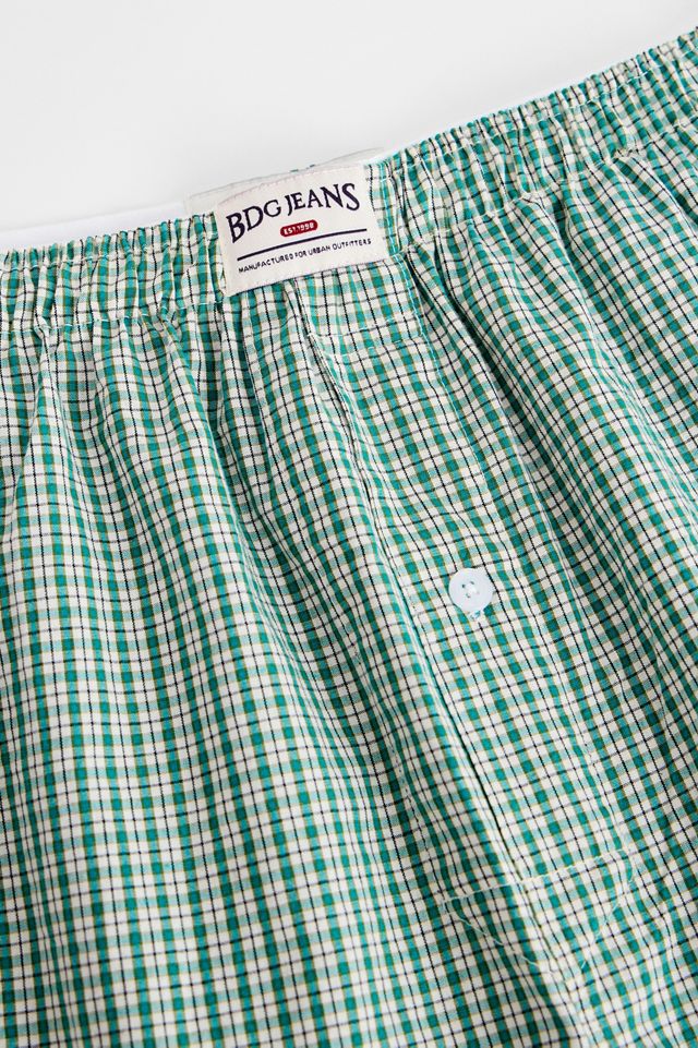 BDG Green Check Woven Boxer Shorts #3