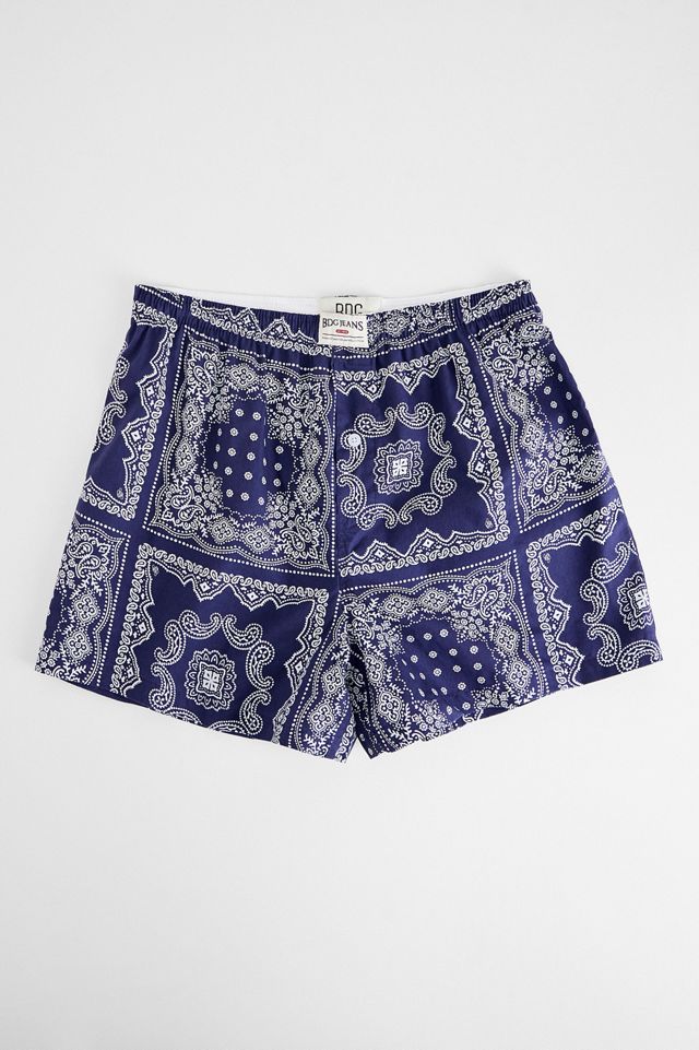 BDG Navy Paisley Boxer Shorts #1