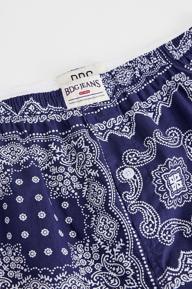 BDG Navy Paisley Boxer Shorts #2