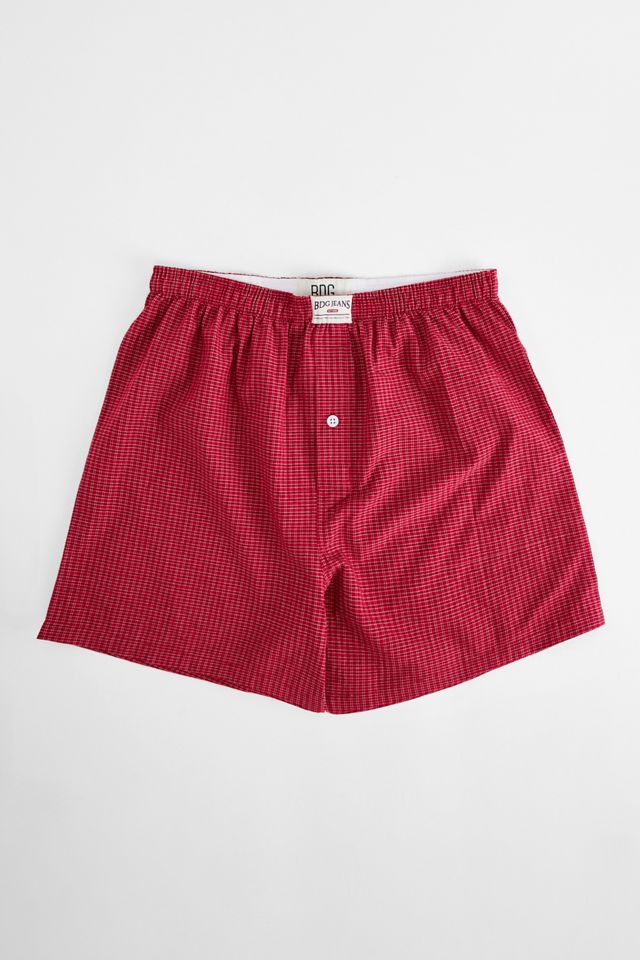 Shorts Boxer Tejidos de Cuadros Rojos BDG #1