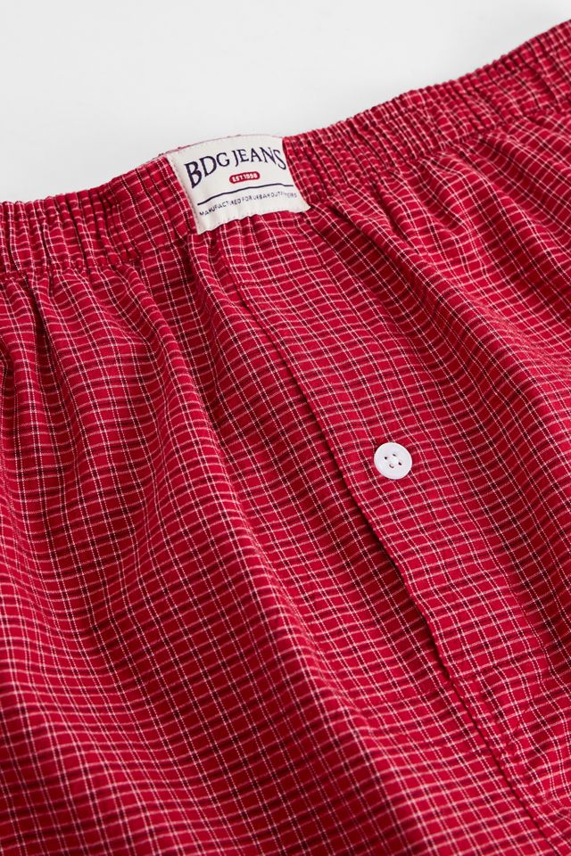 Shorts Boxer Tejidos de Cuadros Rojos BDG #2