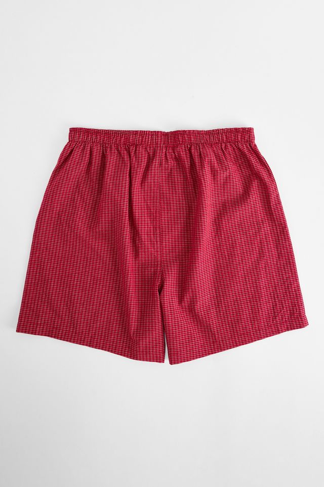 Shorts Boxer Tejidos de Cuadros Rojos BDG #3