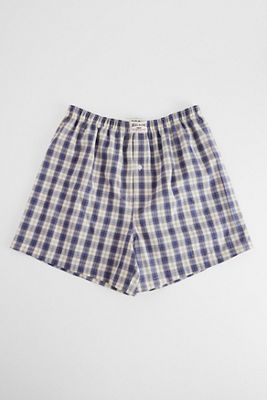 Pantalones Cortos Tipo Bóxer a Cuadros Azul Marino BDG