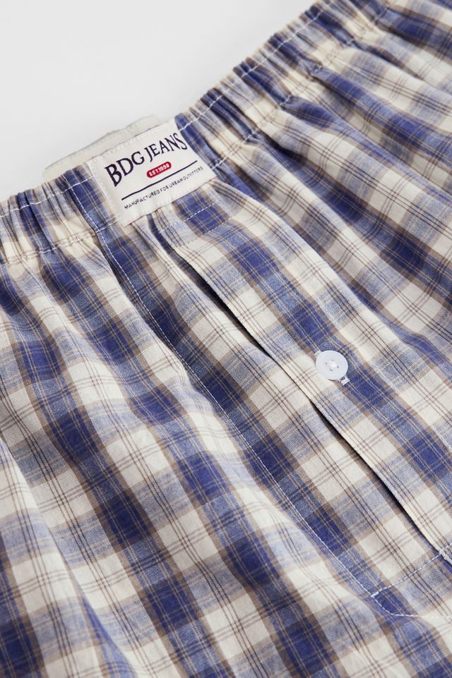 Short boxer à carreaux bleu marine BDG #1