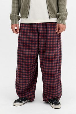 Joggers Barrel à carreaux rouges UO