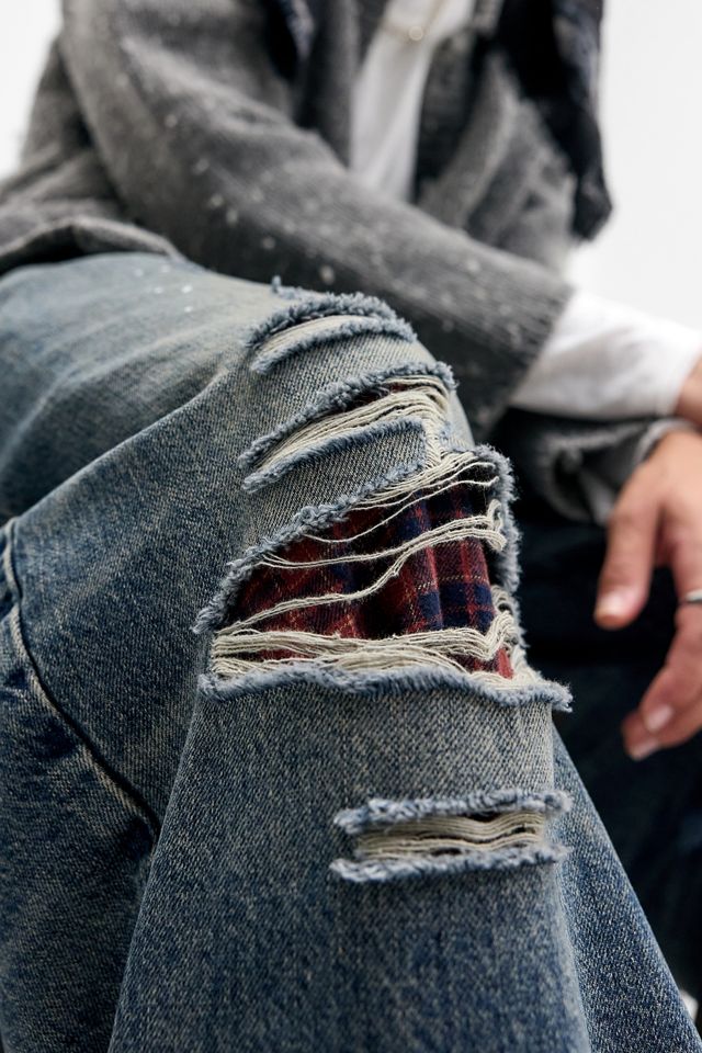 UO Red Check Barrel Joggers #4