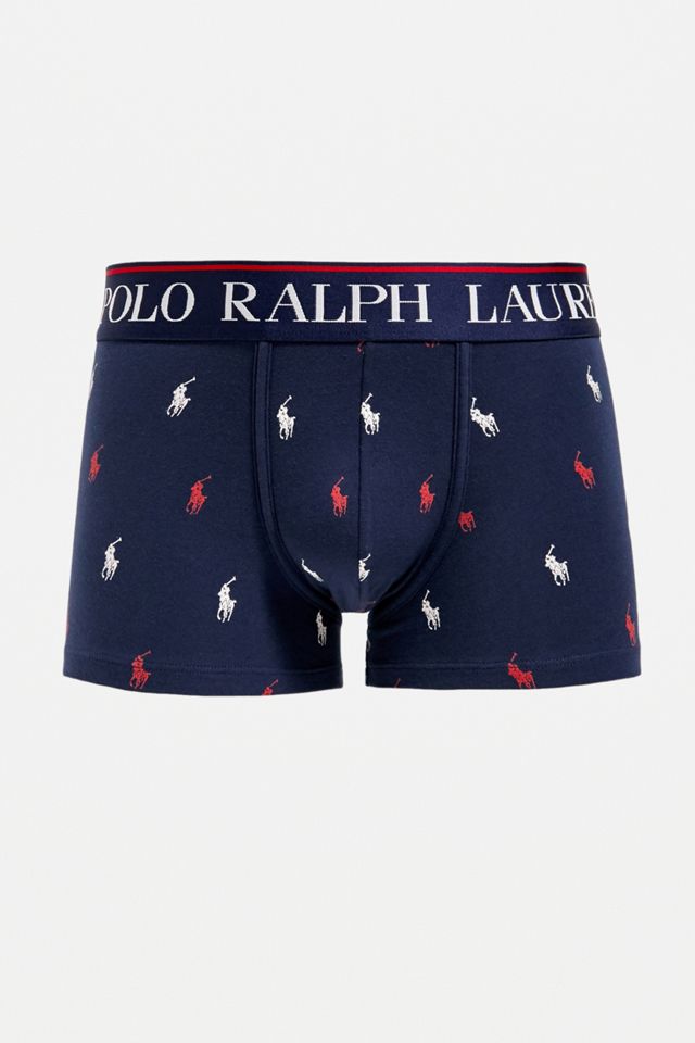 Ralph Lauren Navy All-Over Print Trunks | Urban Outfitters UK