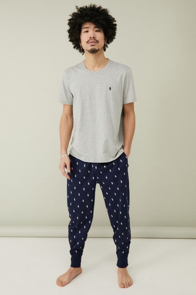 Polo Ralph Lauren Navy Allover Pony Cotton Joggers | Urban Outfitters UK