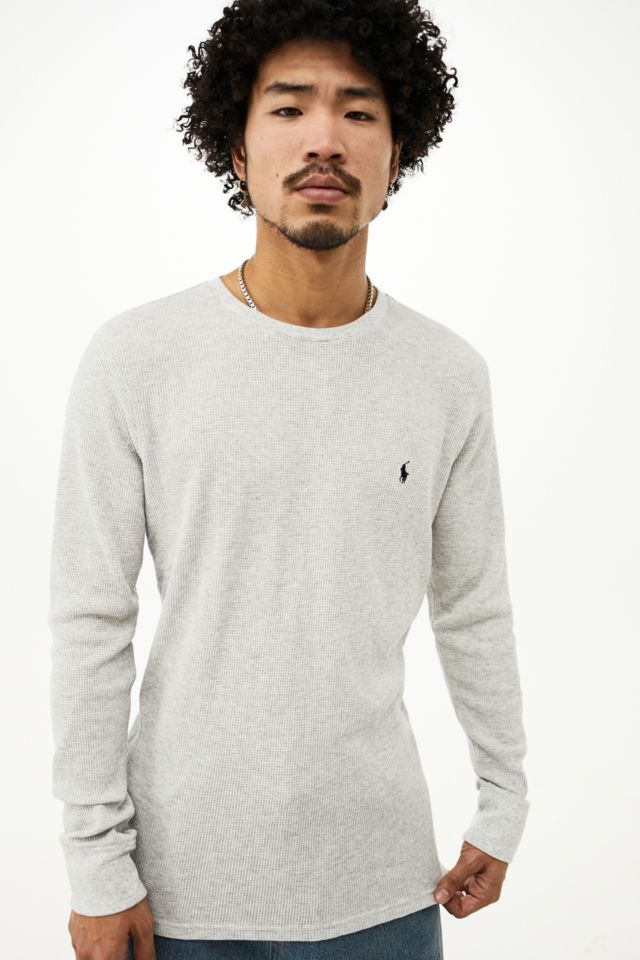 Polo Ralph Lauren Grey Waffle Knit Lounge Jumper | Urban Outfitters UK