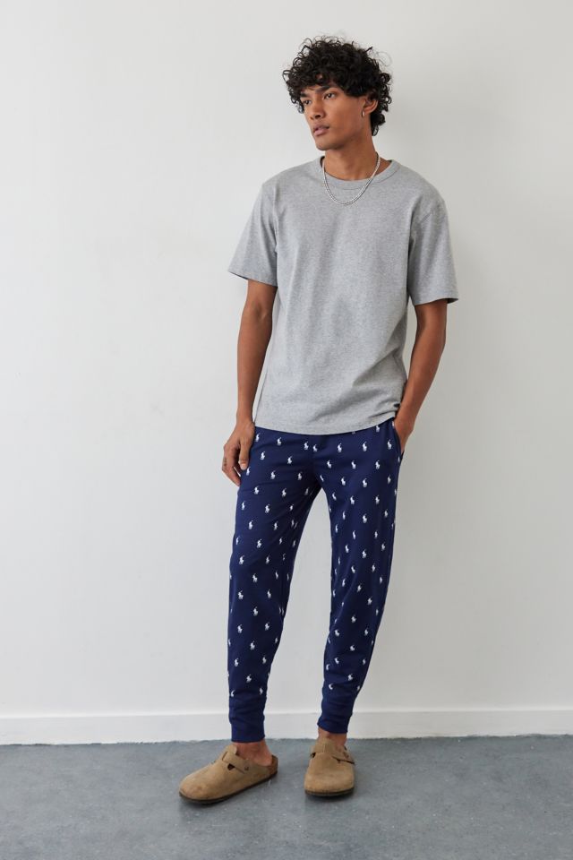 Polo Ralph Lauren lounge jogger in navy with all over print logo